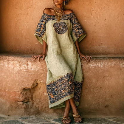 Robe ample bohème imprimée de vacances pour femmes