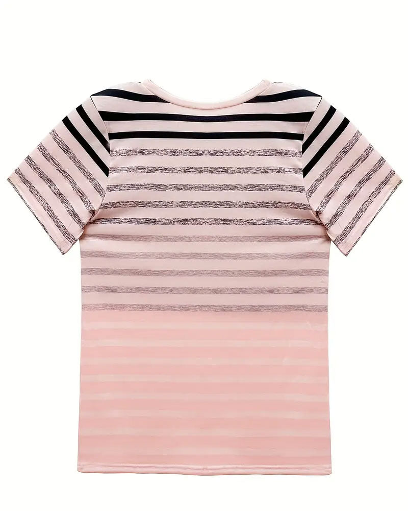 T-shirt rayé à manches courtes et col rond Aumora