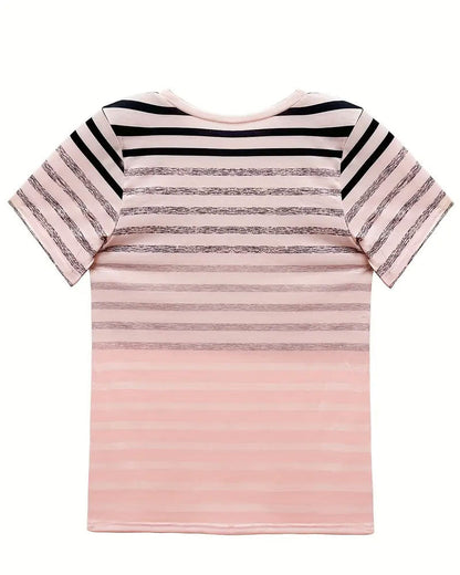 T-shirt rayé à manches courtes et col rond Aumora