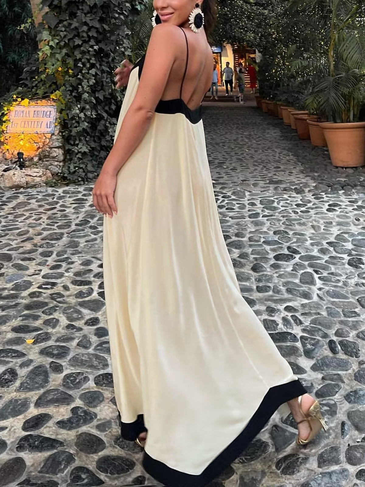 Robe nuisette longue style esthétique vieille argent Sicile