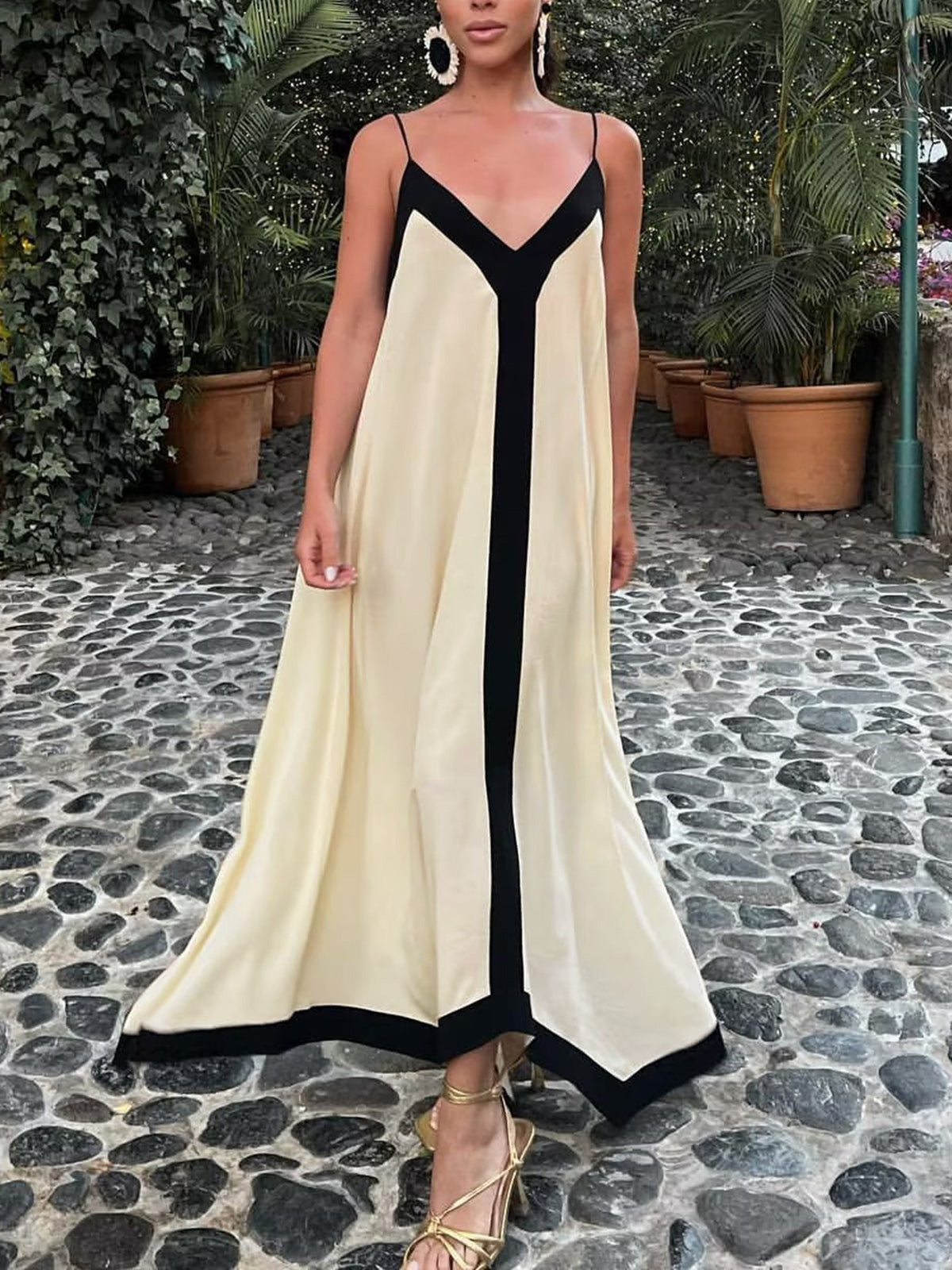 Robe nuisette longue style esthétique vieille argent Sicile