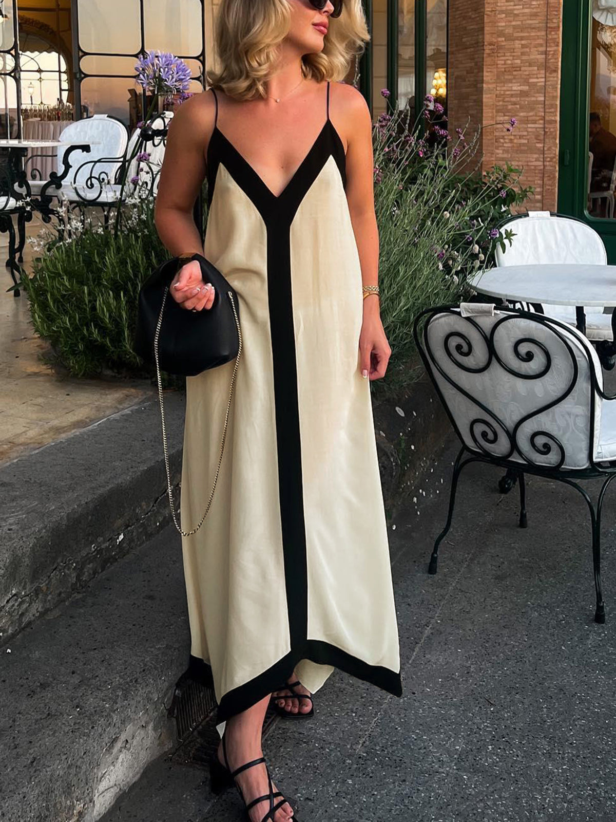 Robe nuisette longue style esthétique vieille argent Sicile