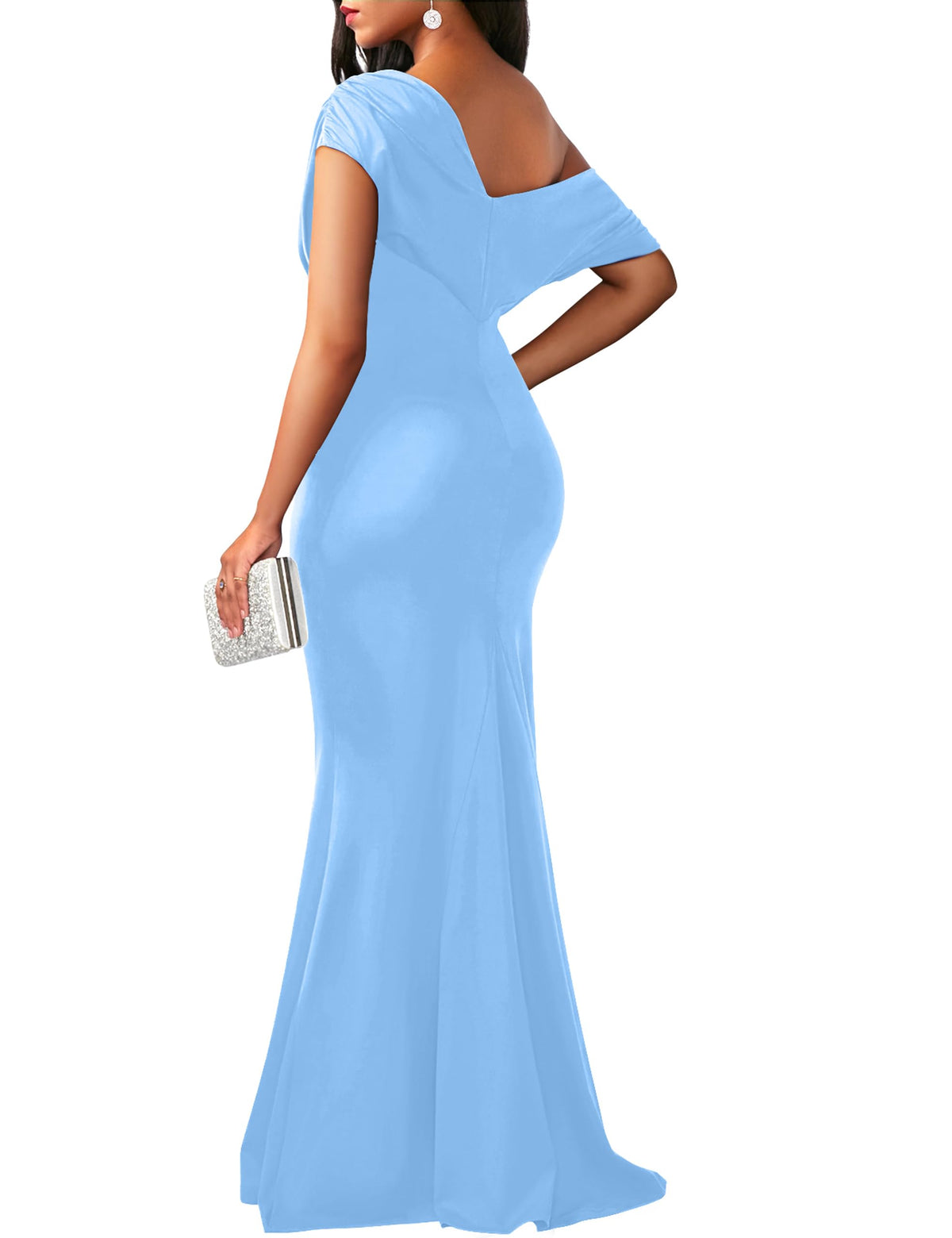 Robe de soirée longue élégante, moulante, sans manches et sans épaules pour femmes, collection 2025