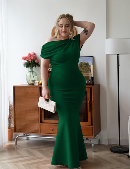 Robe de soirée longue élégante, moulante, sans manches et sans épaules pour femmes, collection 2025