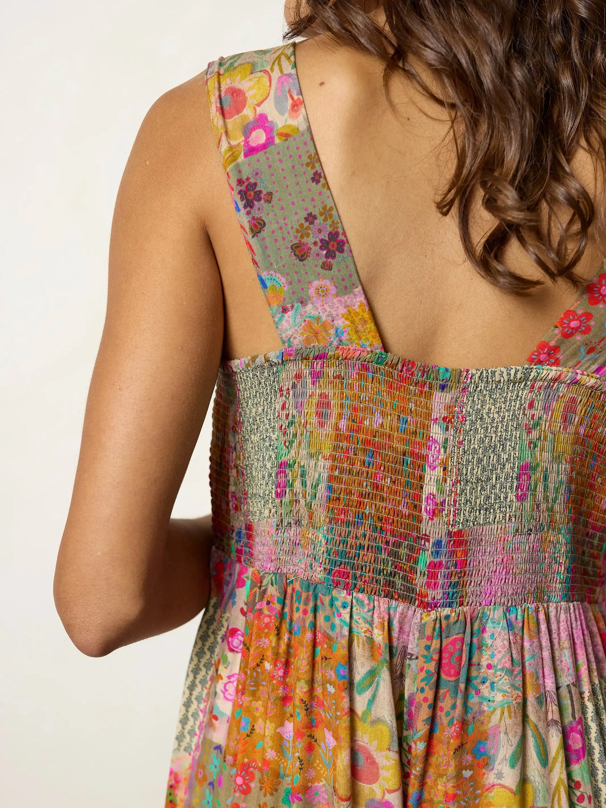 🌼 Combinaison bohème patchwork fleurie à jambes larges (XL-5XL)