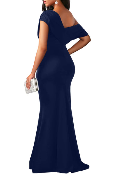 Robe de soirée longue élégante, moulante, sans manches et sans épaules pour femmes, collection 2025