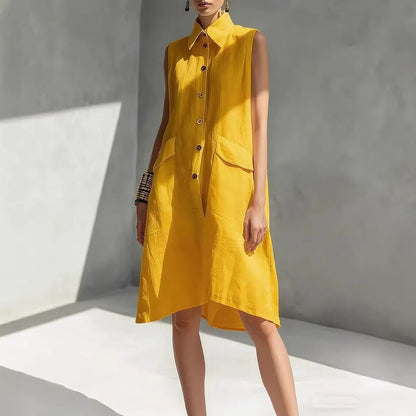 Robe midi décontractée coupe ample pour femme (multicolore)