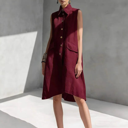 Robe midi décontractée coupe ample pour femme (multicolore)