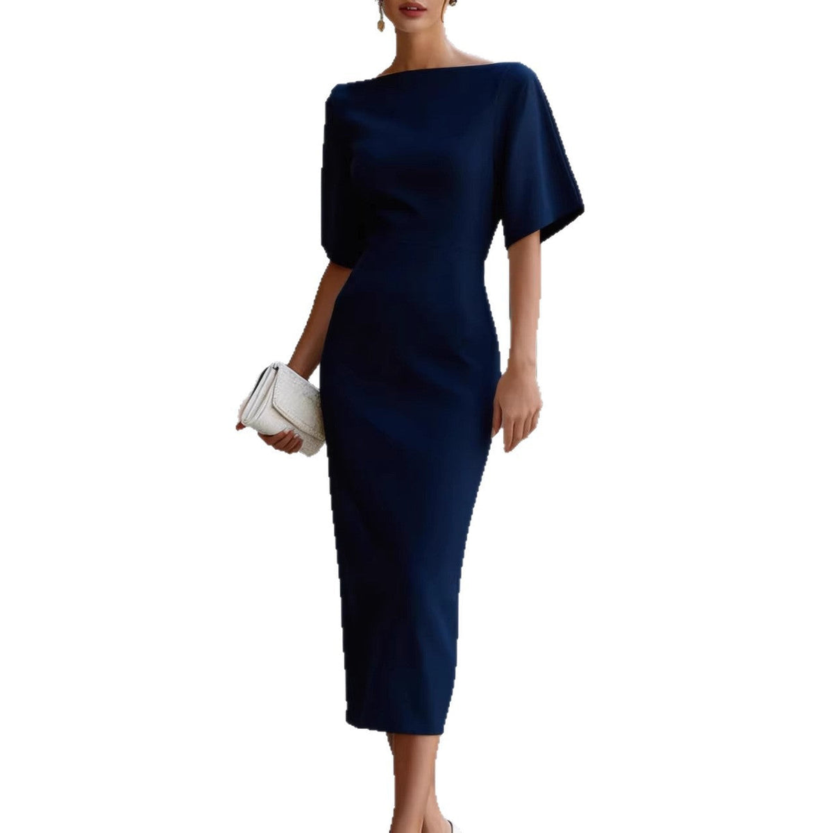 Robe midi Briar avec encolure bateau et coupe ajustée