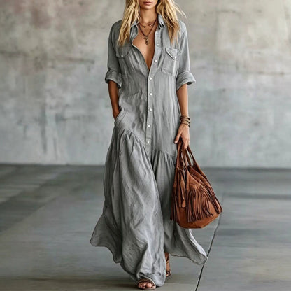 Robe en chambray décontractée pour les vacances à la plage
