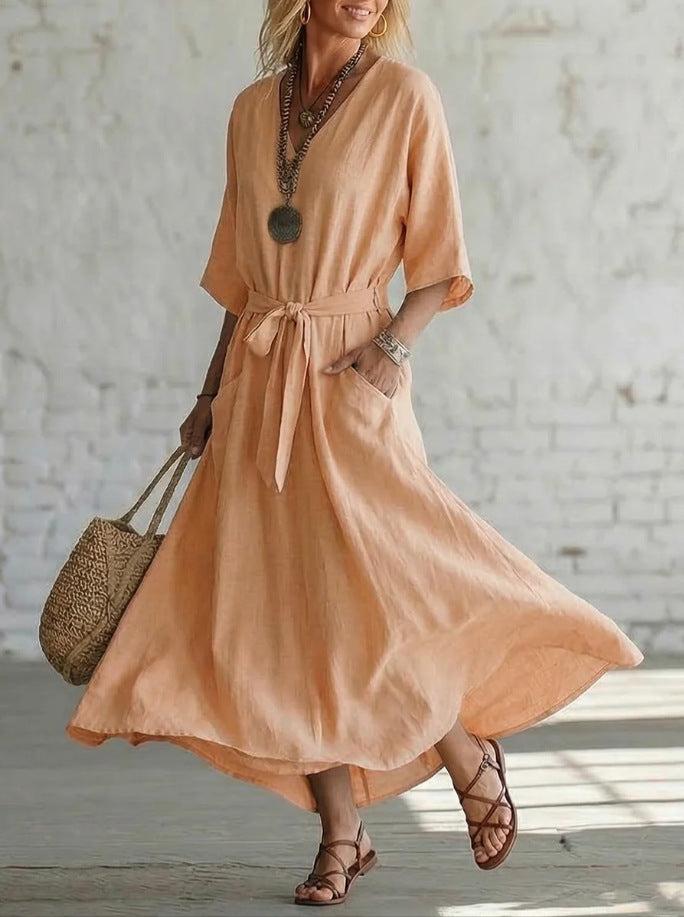 Robe longue en lin sans effort : Votre incontournable pour un style intemporel et léger