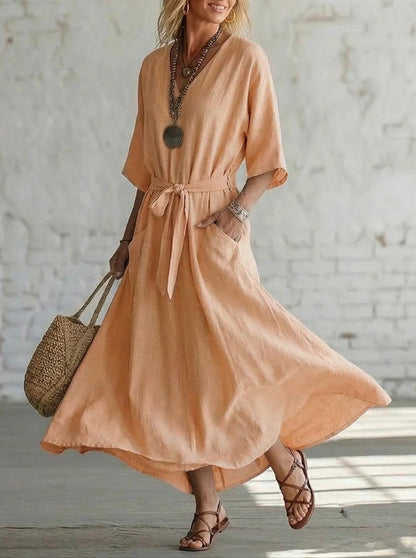 Robe longue en lin sans effort : Votre incontournable pour un style intemporel et léger