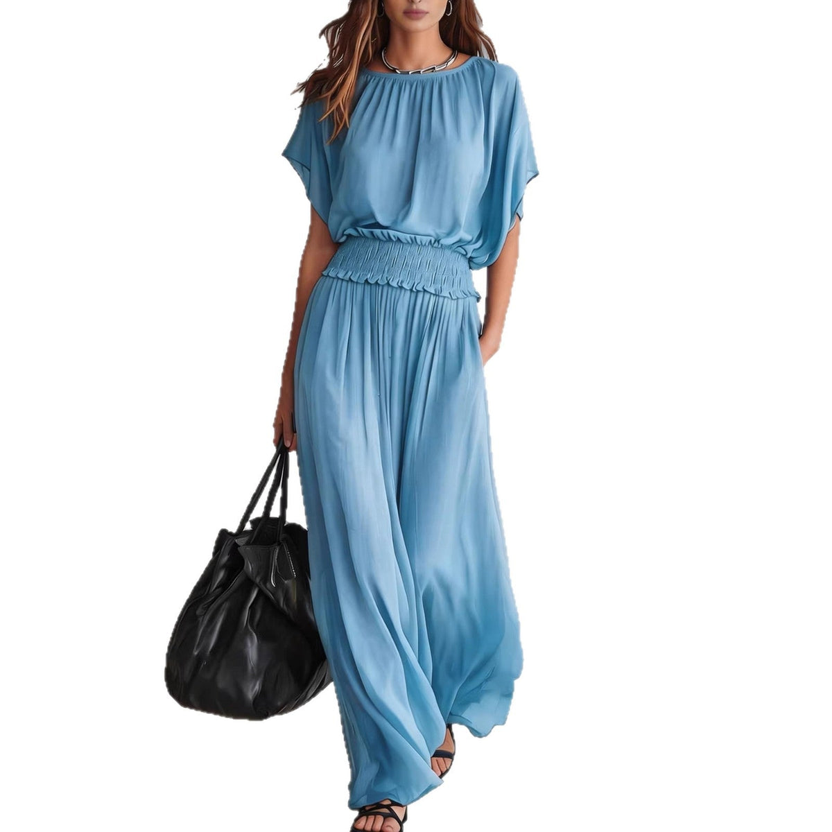 Combinaison ample à taille smockée et jambes larges
