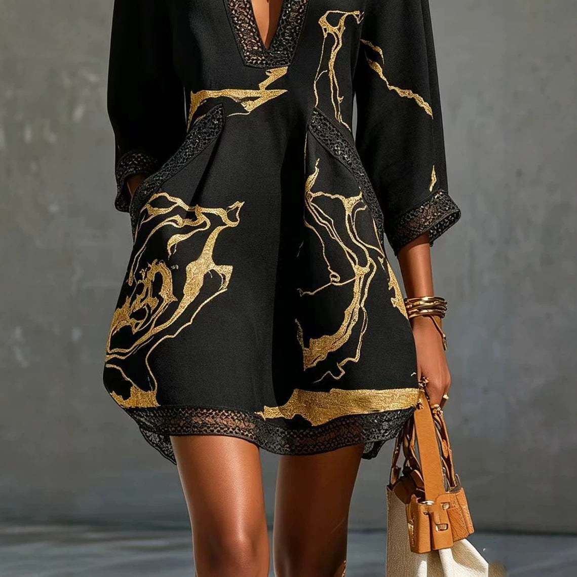 Robe Courte Évasée en Coton et Lin de Style Décontracté avec Bretelles