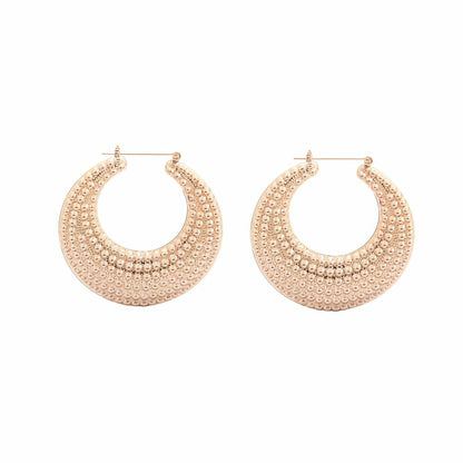 Large Hammered Teardrop Hoop Earrings Bold Textured 14K Gold Plated Statement Hoops