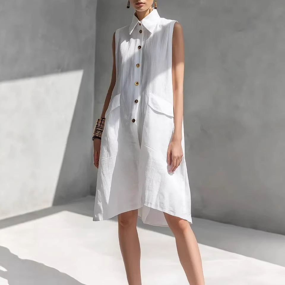 Robe midi décontractée coupe ample pour femme (multicolore)