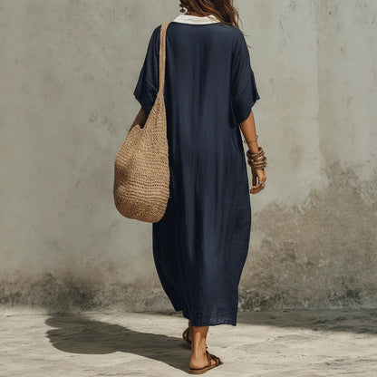 Nouvelle jupe longue décontractée style bohème à col en V profond
