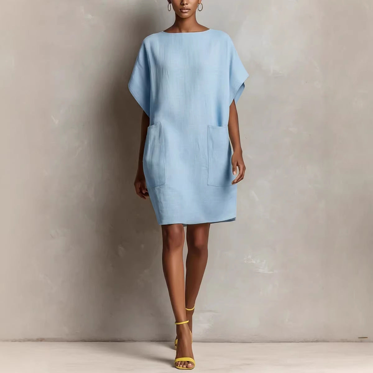 Robe droite sans effort en mélange de lin