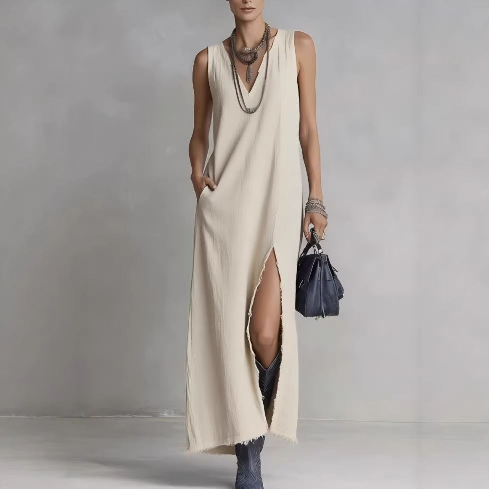Longue robe de vacances amincissante et ample