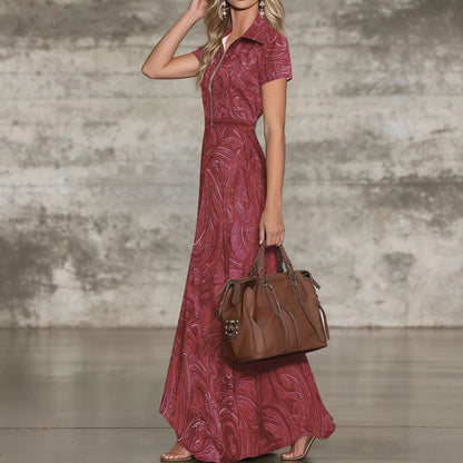 🌟 Robe longue intemporelle imprimée cachemire : L'élégance sans effort pour toutes les occasions