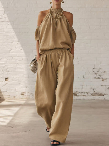 Ensemble 2 pièces débardeur dos-nu et pantalon large | Confort et style ultimes