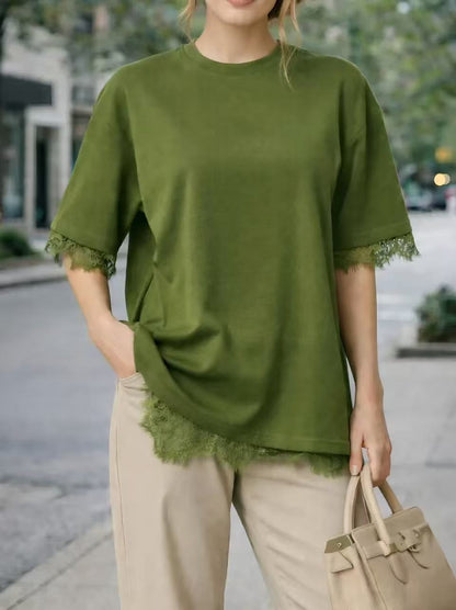 T-shirt oversize en dentelle