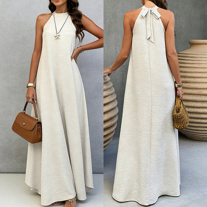 Robe longue dos-nu à nouer