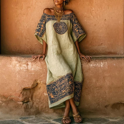 Robe ample bohème imprimée de vacances pour femmes