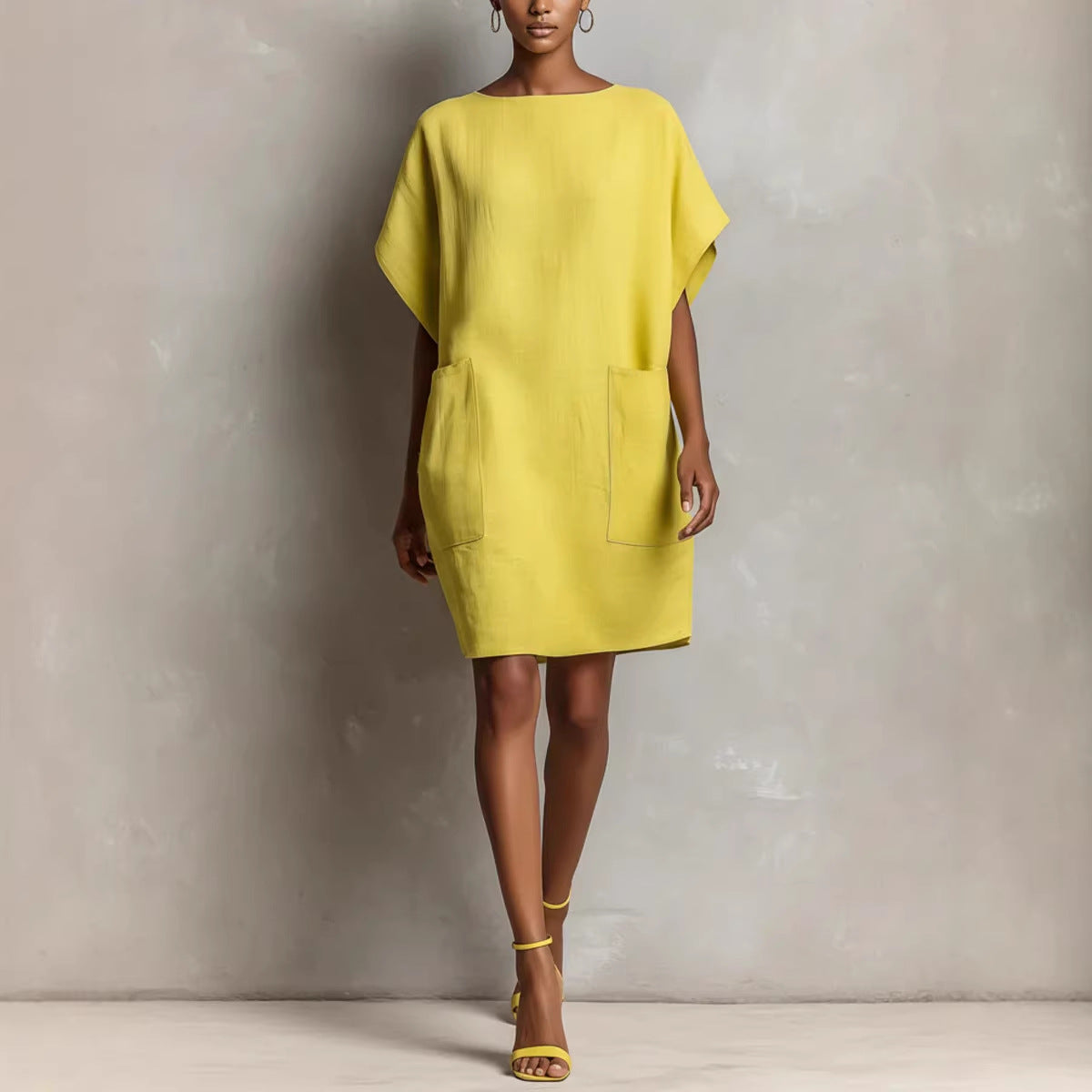 Robe droite sans effort en mélange de lin