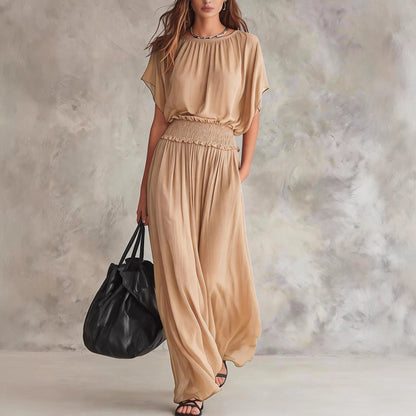 Combinaison ample à taille smockée et jambes larges