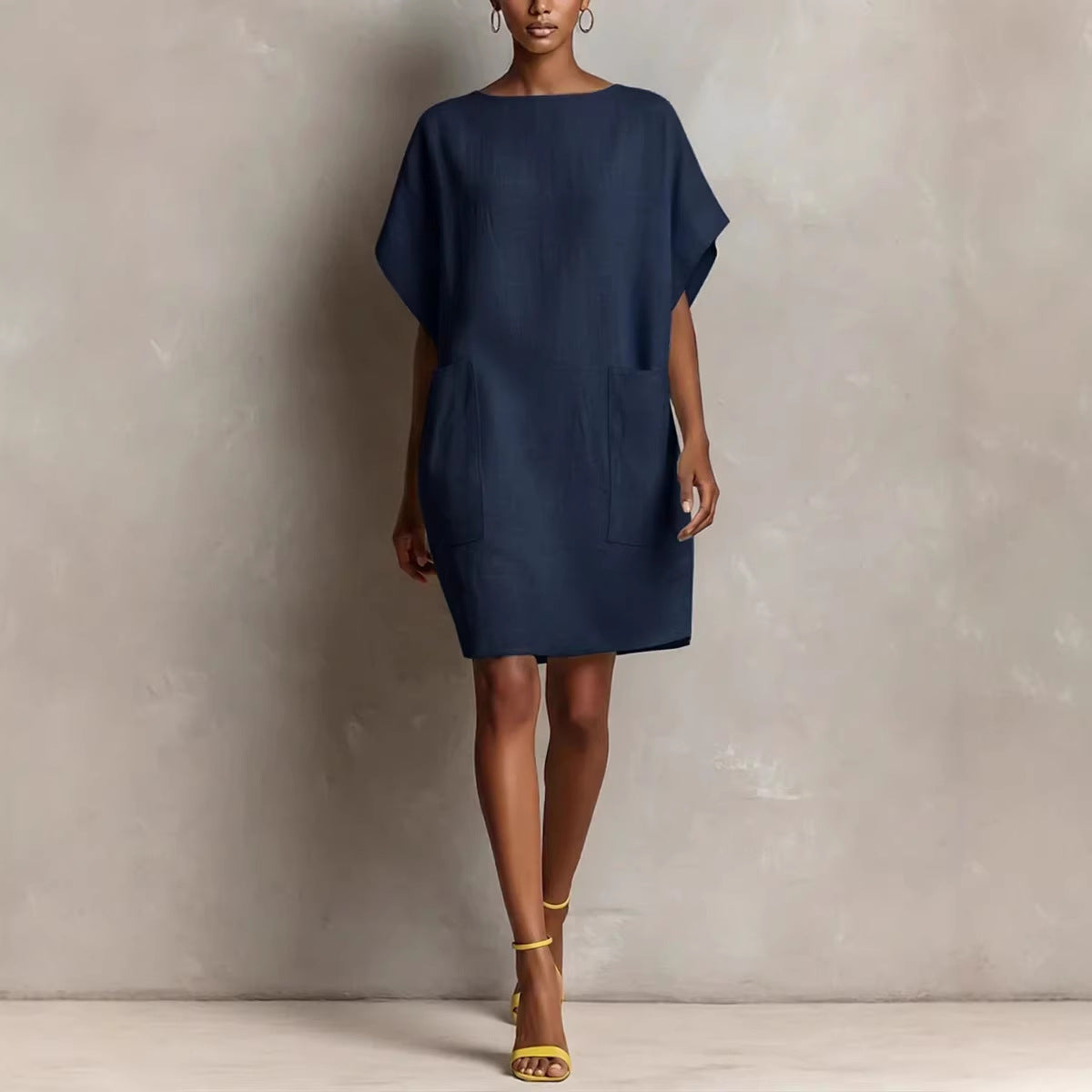 Robe droite sans effort en mélange de lin
