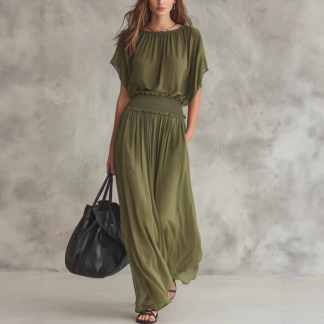 Combinaison ample à taille smockée et jambes larges