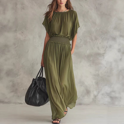 Combinaison ample à taille smockée et jambes larges
