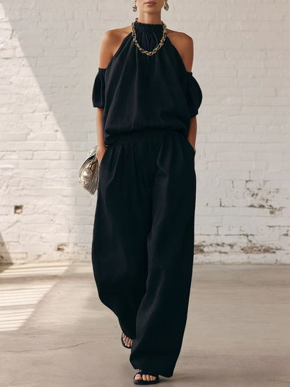Ensemble 2 pièces débardeur dos-nu et pantalon large | Confort et style ultimes