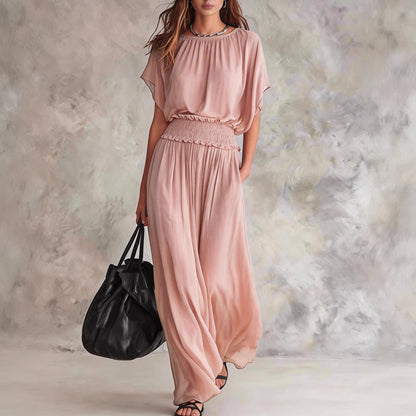 Combinaison ample à taille smockée et jambes larges