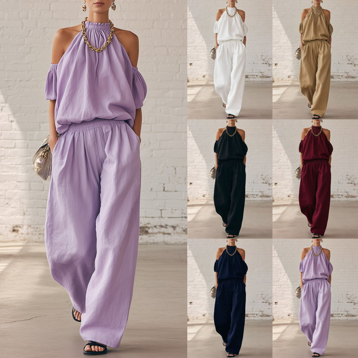 Ensemble 2 pièces débardeur dos-nu et pantalon large | Confort et style ultimes