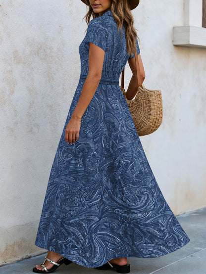 🌟 Robe longue intemporelle imprimée cachemire : L'élégance sans effort pour toutes les occasions