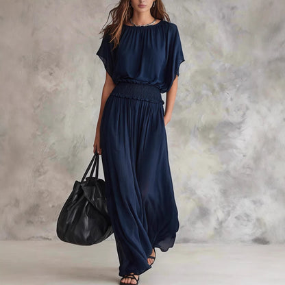 Combinaison ample à taille smockée et jambes larges