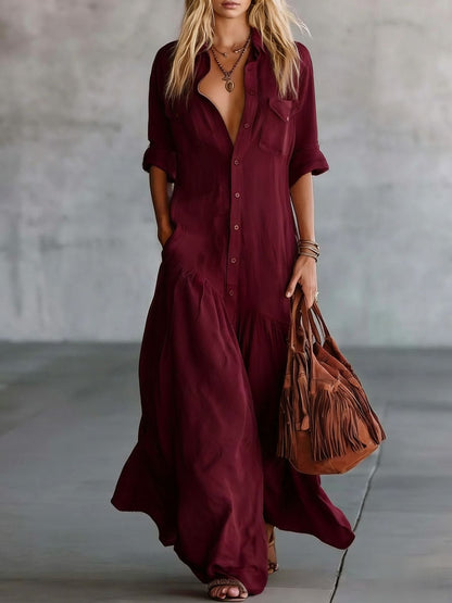 Robe en chambray décontractée pour les vacances à la plage