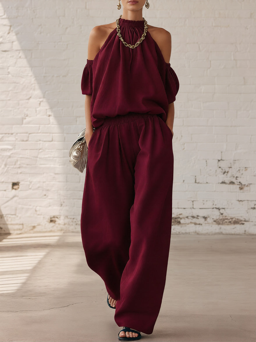 Ensemble 2 pièces débardeur dos-nu et pantalon large | Confort et style ultimes