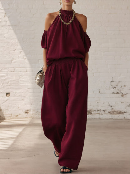 Ensemble 2 pièces débardeur dos-nu et pantalon large | Confort et style ultimes