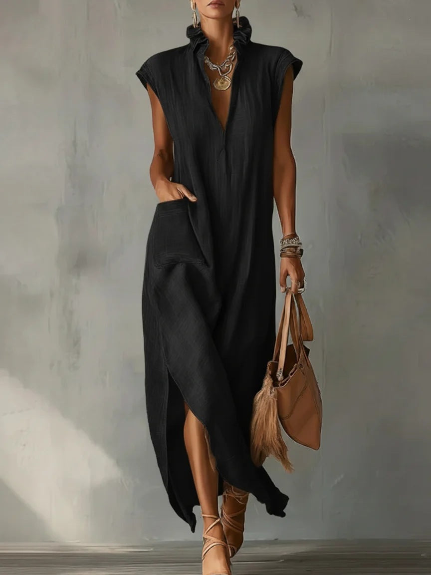 Robe longue de printemps à volants