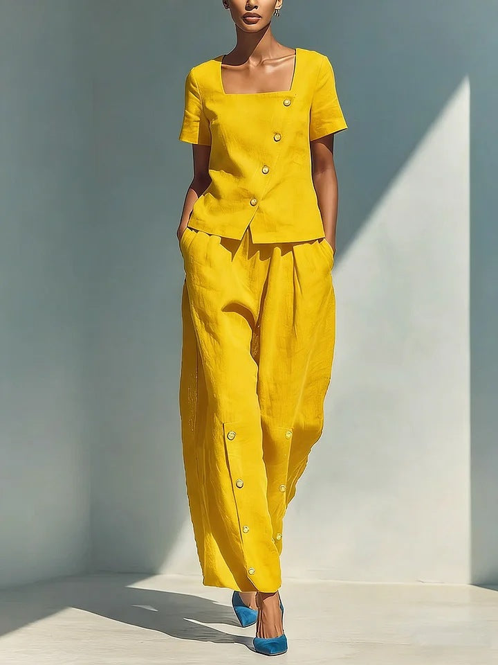 Ensemble deux pièces en lin sur mesure