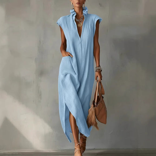 Robe longue de printemps à volants