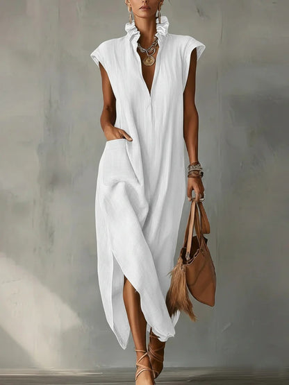 Robe longue de printemps à volants