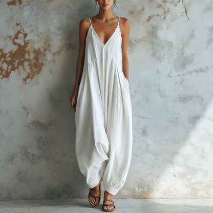 Casual V-neck Holiday Jumpsuit