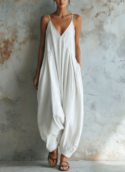 Casual V-neck Holiday Jumpsuit