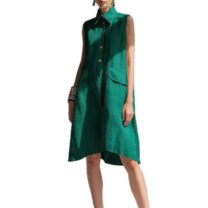 Robe midi décontractée coupe ample pour femme (multicolore)