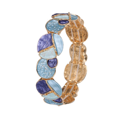 Elegant Pastel Stone Bangle Bracelet