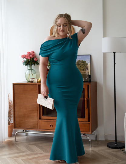 Robe de soirée longue élégante, moulante, sans manches et sans épaules pour femmes, collection 2025